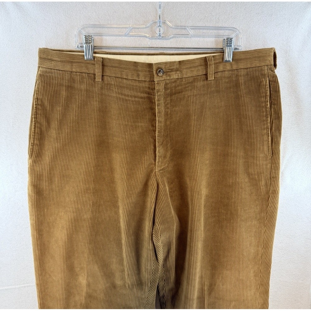 Brooks Brothers 346 Tan Corduroy‎ Pants Men's 38x32 Flat Front Casual